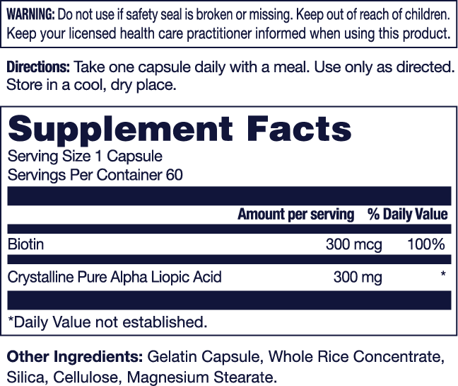 Alpha Lipoic Acid | With Biotin