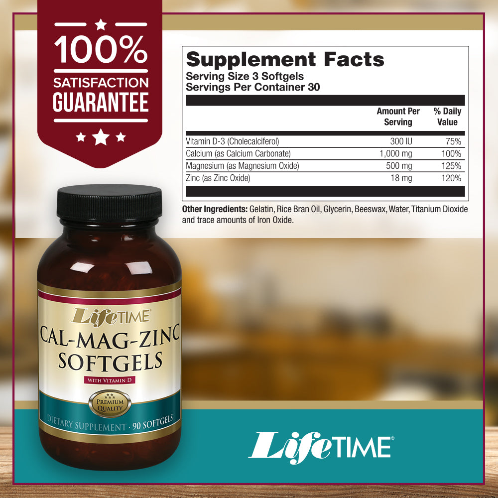 Calcium Magnesium Zinc w/ Vitamin D | Support Bone, Muscle & Immunity Health
