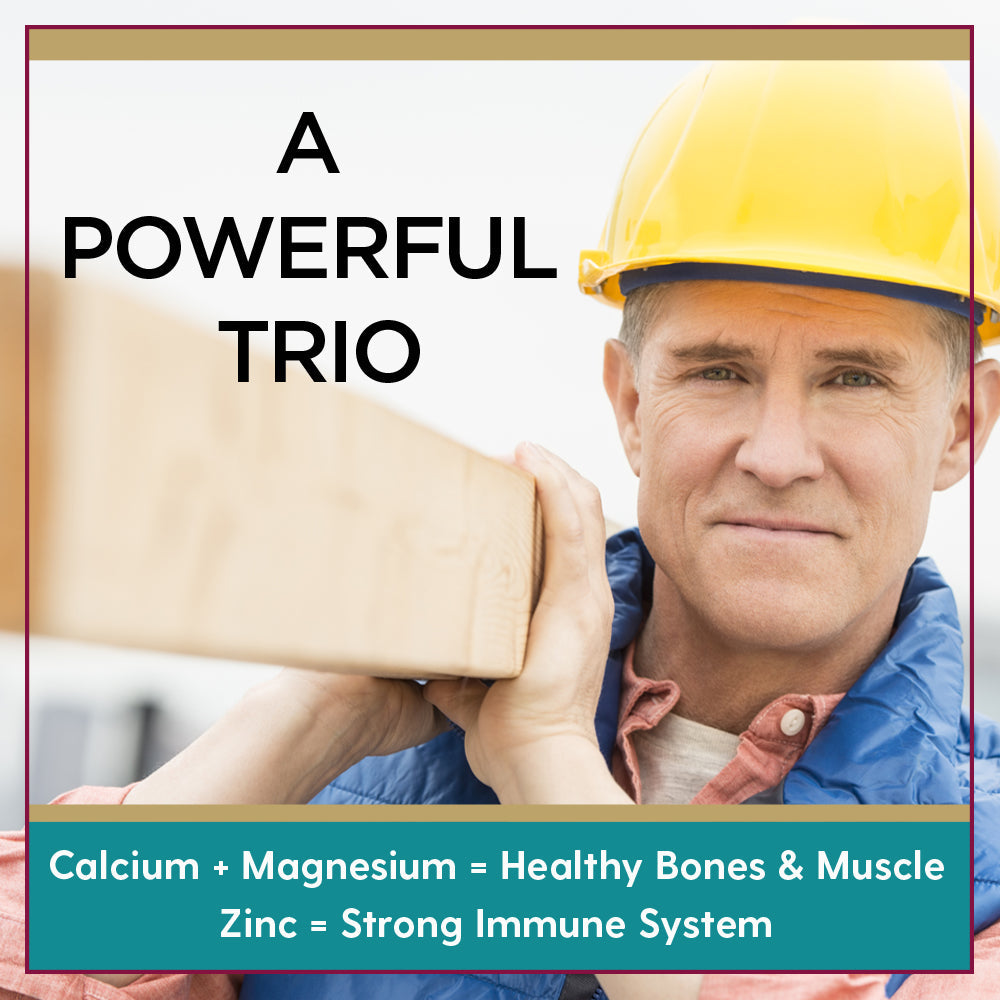 Calcium Magnesium Zinc w/ Vitamin D | Support Bone, Muscle & Immunity Health