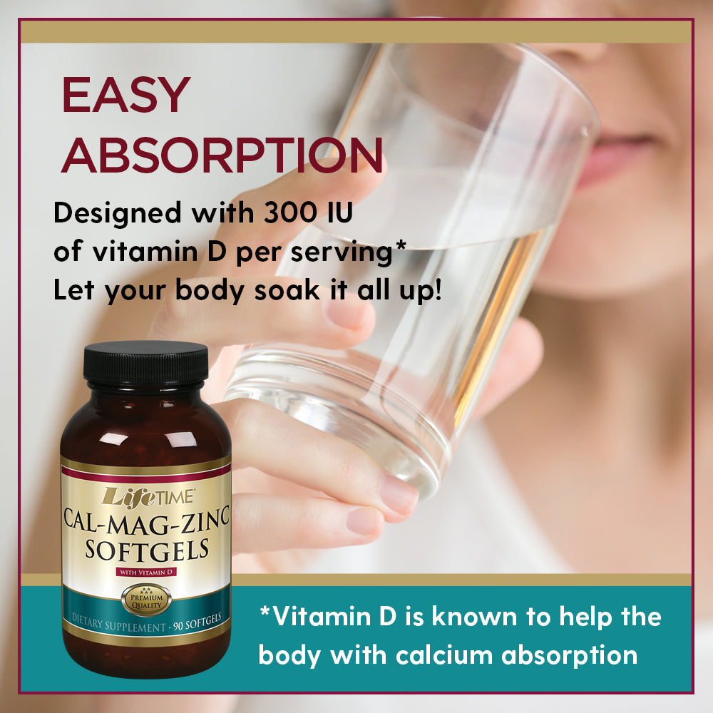 Calcium Magnesium Zinc w/ Vitamin D | Support Bone, Muscle & Immunity Health