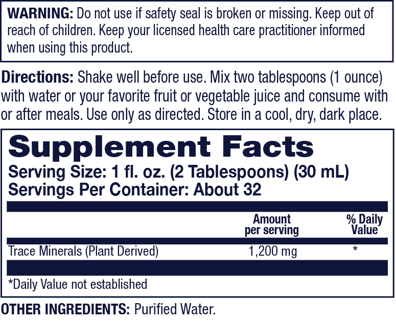 TRC Minerals 75 | Plant Derived Minerals Liquid Concentrate