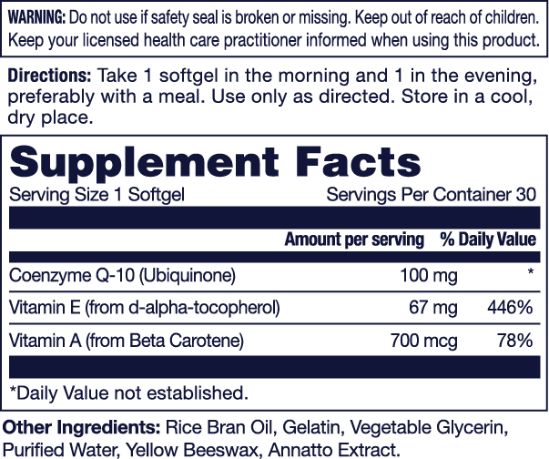Co-Enzyme Q10 | Cardiovascular Support